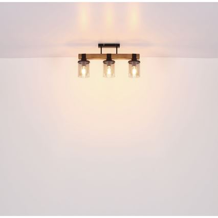Globo - Bevestigde hanglamp 3xE27/60W/230V eiken