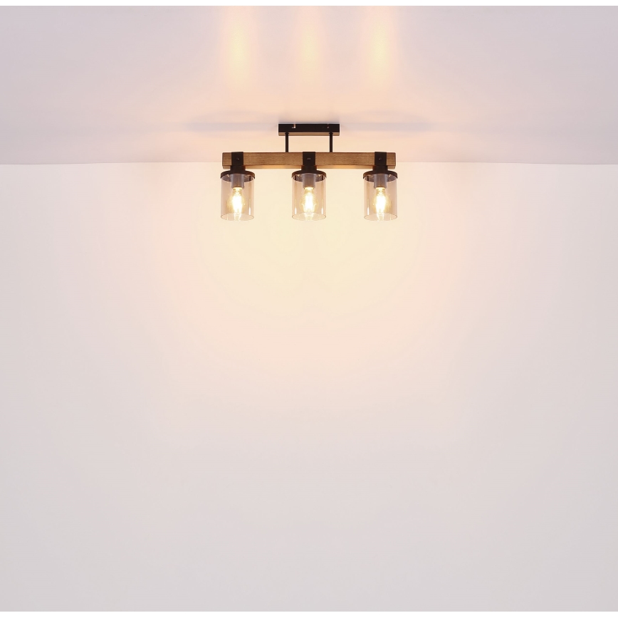 Globo - Bevestigde hanglamp 3xE27/60W/230V eiken