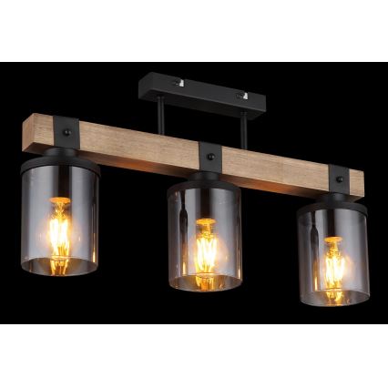 Globo - Bevestigde hanglamp 3xE27/60W/230V eiken