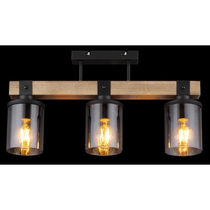 Globo - Bevestigde hanglamp 3xE27/60W/230V eiken