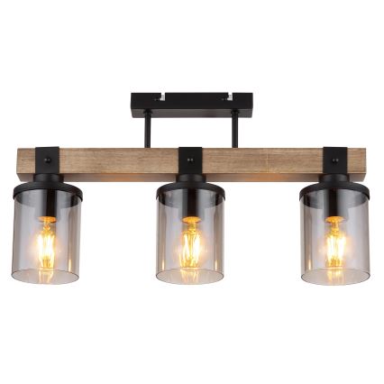 Globo - Bevestigde hanglamp 3xE27/60W/230V eiken