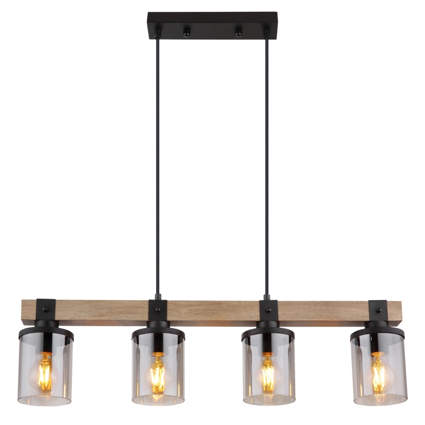 Globo - Hanglamp aan een koord 4xE27/60W/230V eiken