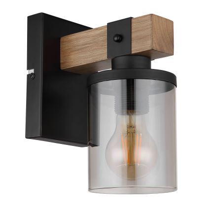 Globo - Wandlamp 1xE27/60W/230V eiken/gerookt