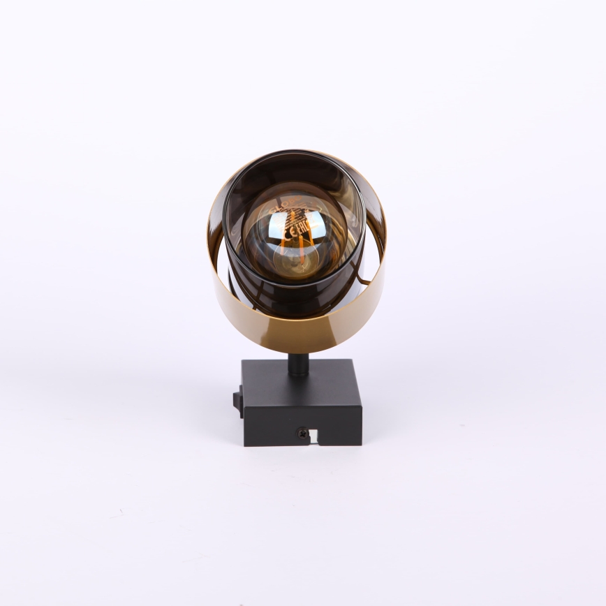 Globo - Spot mural 1xE27/40W/230V noir/laiton