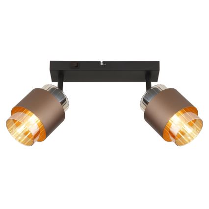 Globo - Spotlamp 2xE27/40W/230V zwart/brons