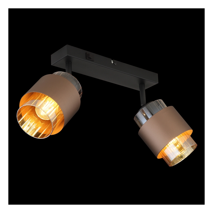 Globo - Spotlamp 2xE27/40W/230V zwart/brons