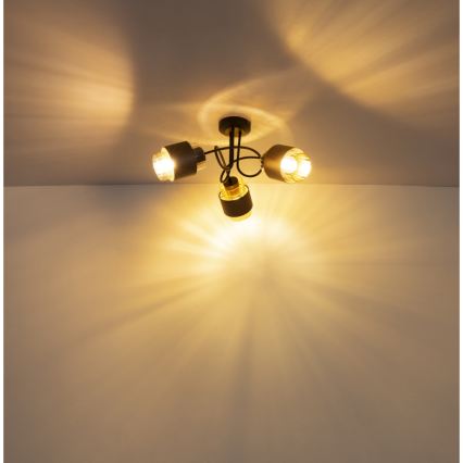 Globo - Opbouwkroonluchter 3xE27/40W/230V zwart/bronzen