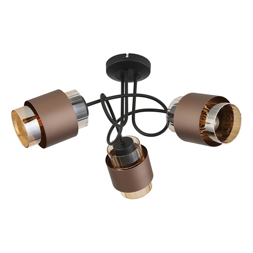 Globo - Lustre fixé au plafond 3xE27/40W/230V noir/bronze