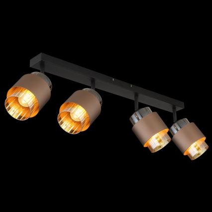 Globo - Spotlamp 4xE27/40W/230V zwart/brons
