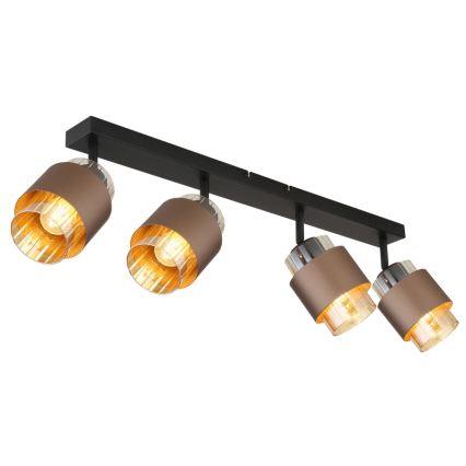 Globo - Spotlamp 4xE27/40W/230V zwart/brons