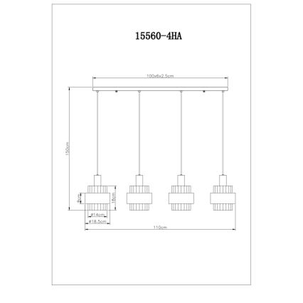 Globo - Hanglamp aan een koord 4xE27/60W/230V