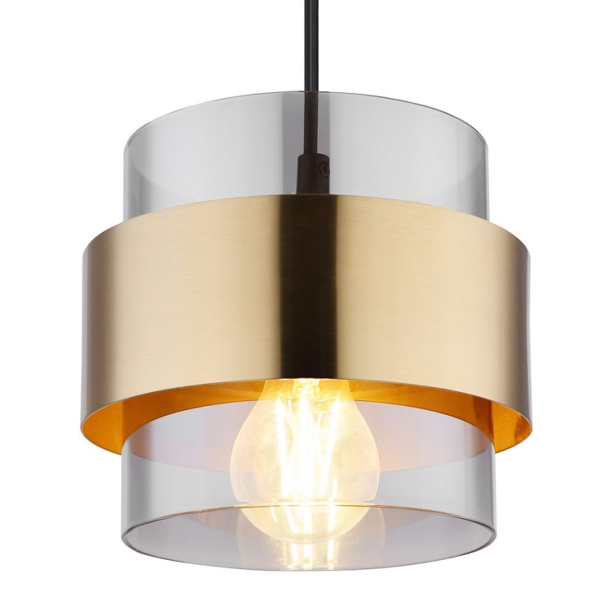 Globo - Hanglamp aan een koord 1xE27/60W/230V zwart/messing