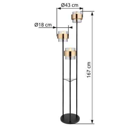 Globo - Staande lamp 3xE27/60W/230V