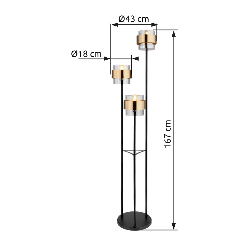 Globo - Staande lamp 3xE27/60W/230V