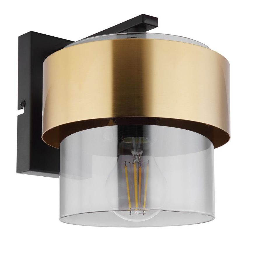 Globo - Wandlamp 1xE27/60W/230V zwart/messing