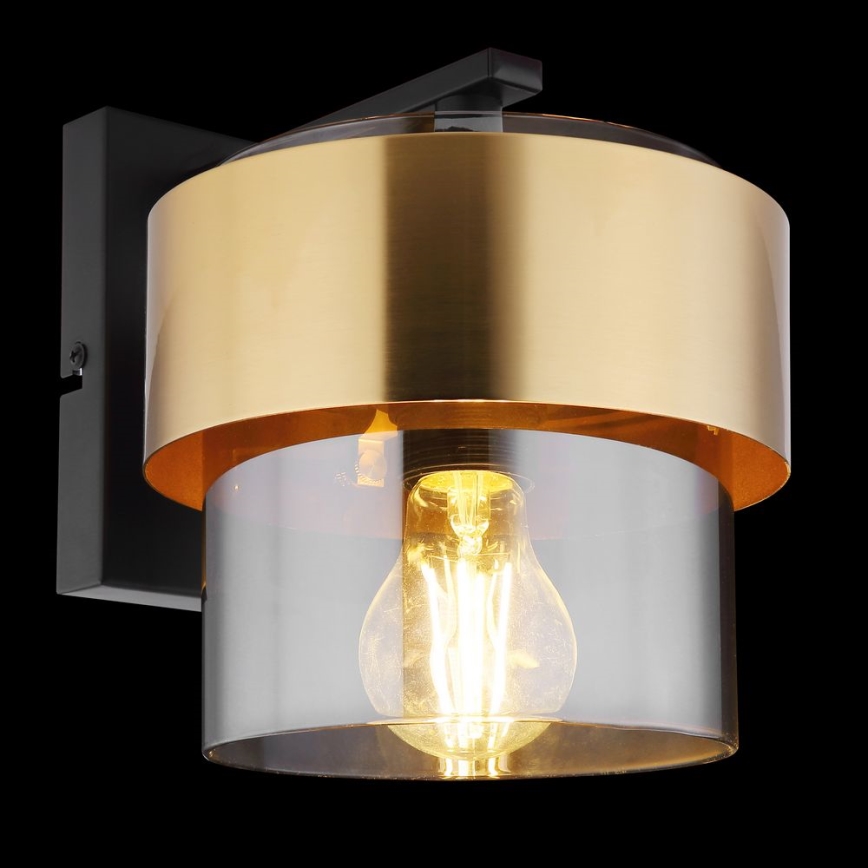 Globo - Wandlamp 1xE27/60W/230V zwart/messing