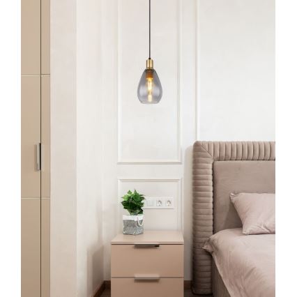 Globo - Hanglamp aan kabel 1xE27/40W/230V messing