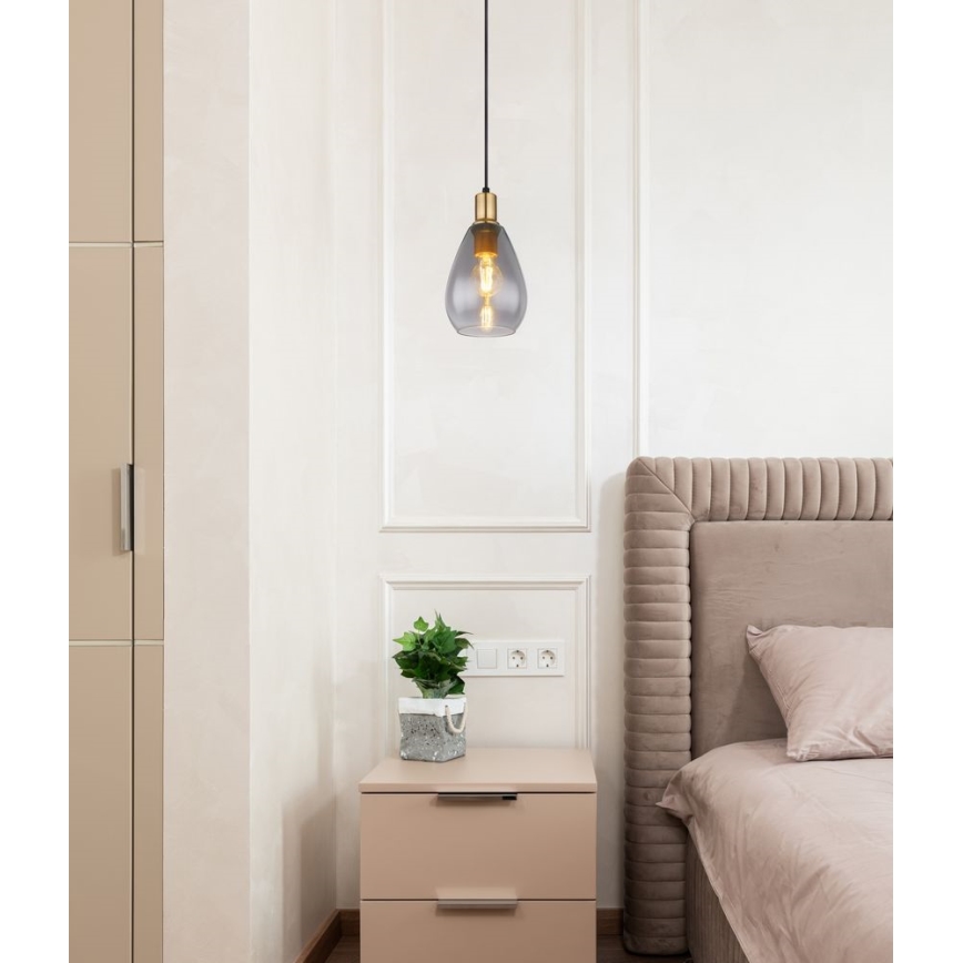 Globo - Hanglamp aan kabel 1xE27/40W/230V messing