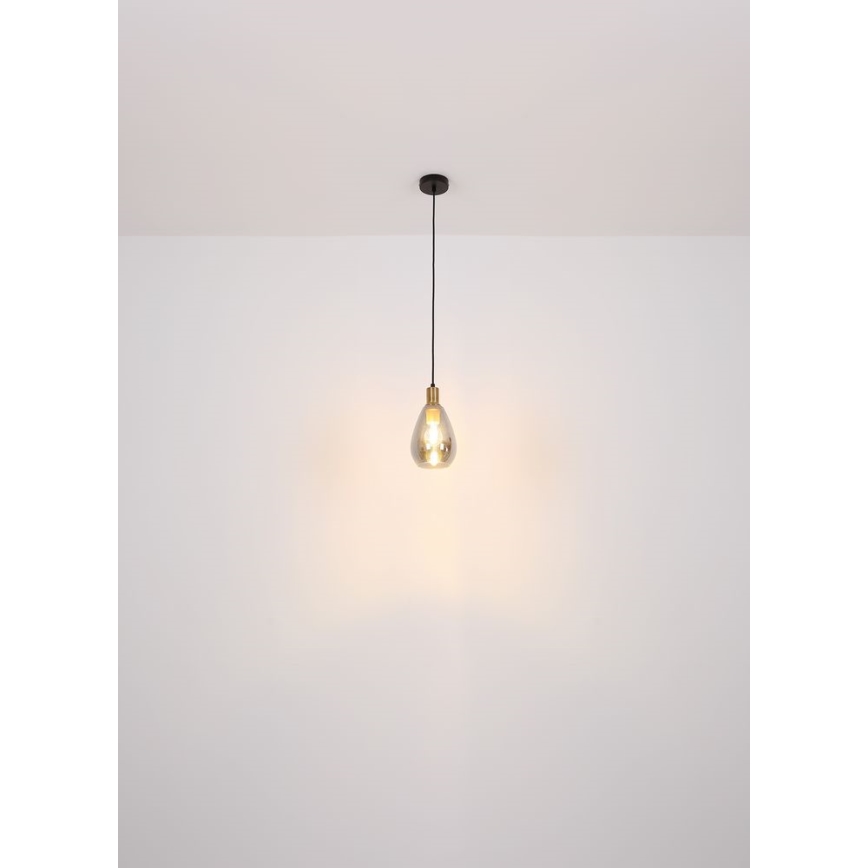 Globo - Hanglamp aan kabel 1xE27/40W/230V messing