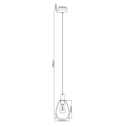 Globo - Hanglamp aan kabel 1xE27/40W/230V messing