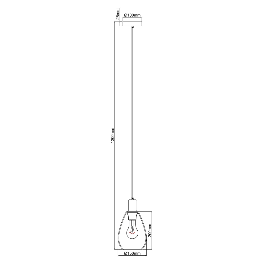 Globo - Hanglamp aan kabel 1xE27/40W/230V messing