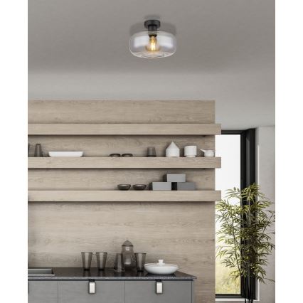 Globo - Plafonnier 1xE27/40W/230V d. 28 cm gris
