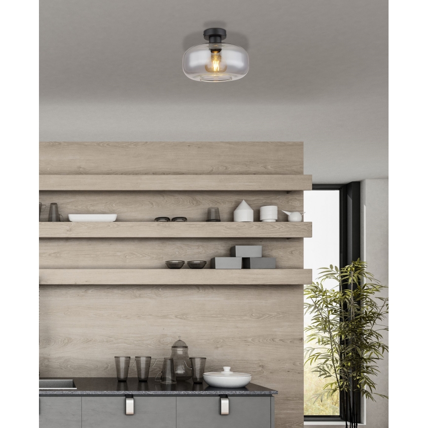 Globo - Plafonnier 1xE27/40W/230V d. 28 cm gris