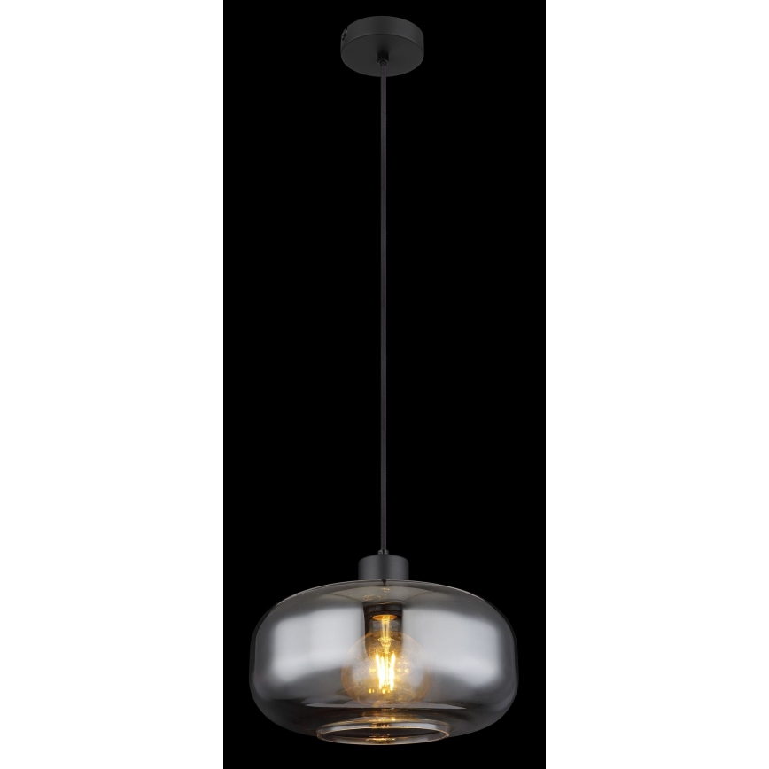 Globo - Hanglamp aan een koord 1xE27/40W/230V diameter 28 cm grijs