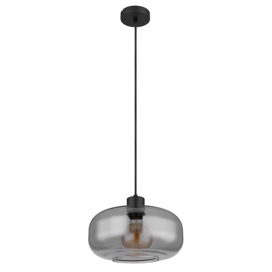 Globo - Hanglamp aan een koord 1xE27/40W/230V diameter 28 cm grijs