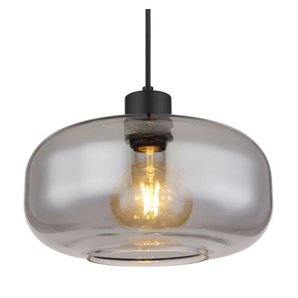 Globo - Hanglamp aan een koord 1xE27/40W/230V diameter 28 cm grijs