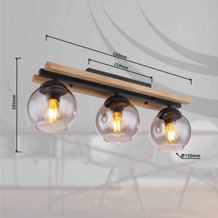 Globo - Bevestigde hanglamp 3xE27/25W/230V