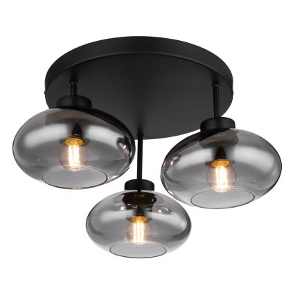 Globo - Plafondkroonluchter 3xE27ILLU/40W/230V zwart