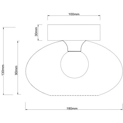 Globo - Plafondlamp 1xE27ILLU/40W/230V zwart