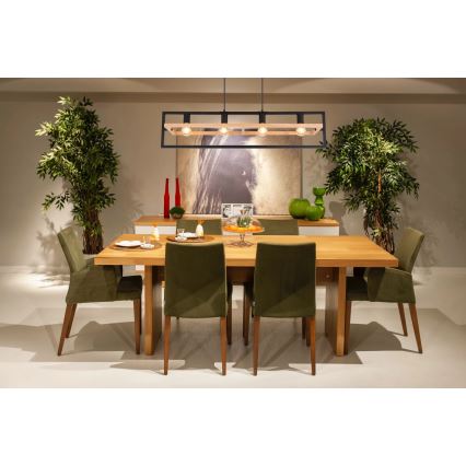 Globo 15575-4H - Suspension à câble ERICA 4xE27/40W/230V noir/beige