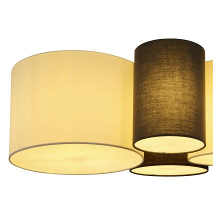 Globo 15586-4D - Plafondlamp MAKKI 4xE27/15W/230V wit/grijs/zwart