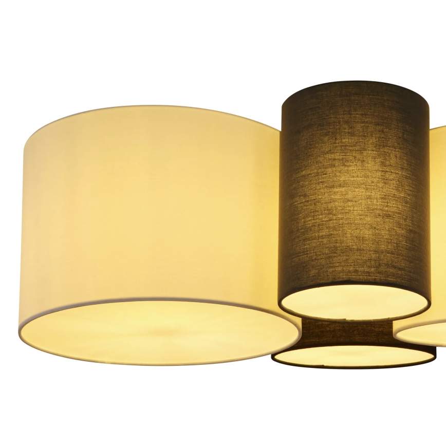 Globo 15586-4D - Plafondlamp MAKKI 4xE27/15W/230V wit/grijs/zwart