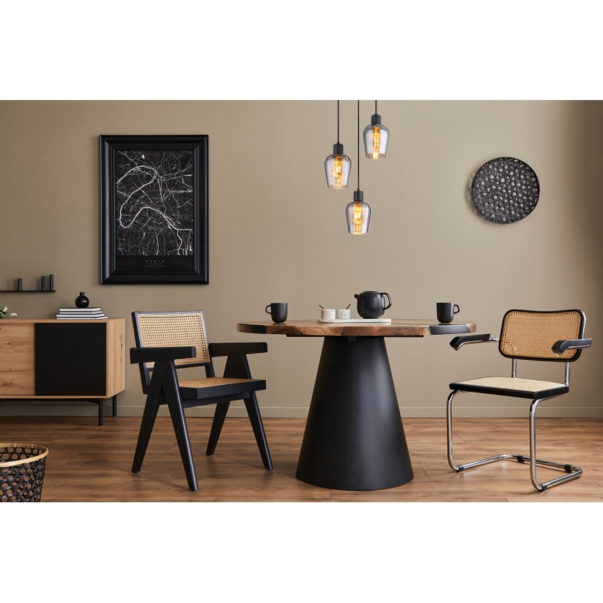 Globo - Hanglamp aan een koord 3xE27/40W/230V diameter 28,5 cm zwart