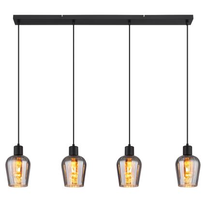 Globo - Hanglamp aan een koord 4xE27/40W/230V zwart