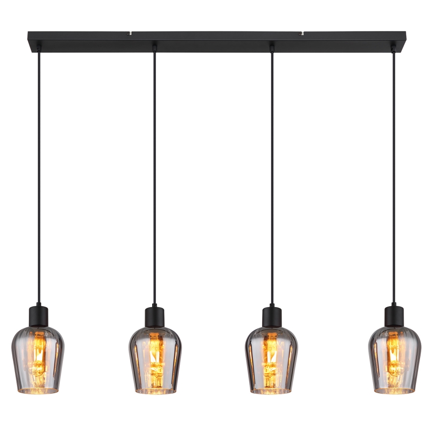 Globo - Suspension filaire 4xE27/40W/230V noir