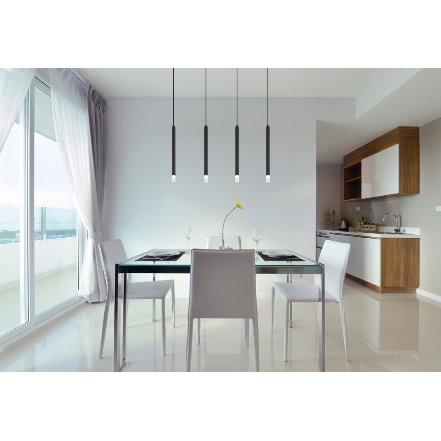 Globo - Suspension filaire 4xG9/4W/230V noir