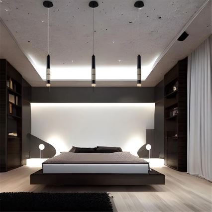 Globo - Suspension sur câble LED/12W/230V 3000K noir