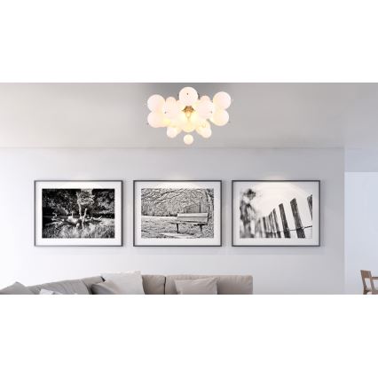 Globo - Bevestigde hanglamp 3xE14/25W/230V diameter 55 cm wit