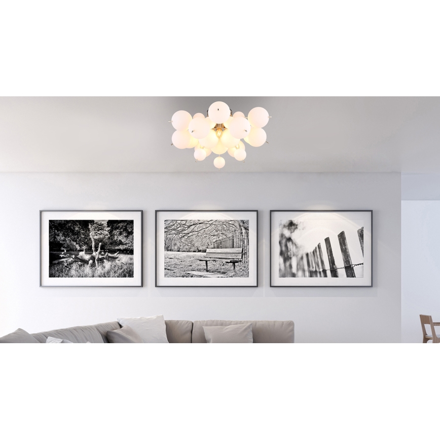 Globo - Bevestigde hanglamp 3xE14/25W/230V diameter 55 cm wit