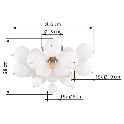 Globo - Bevestigde hanglamp 3xE14/25W/230V diameter 55 cm wit