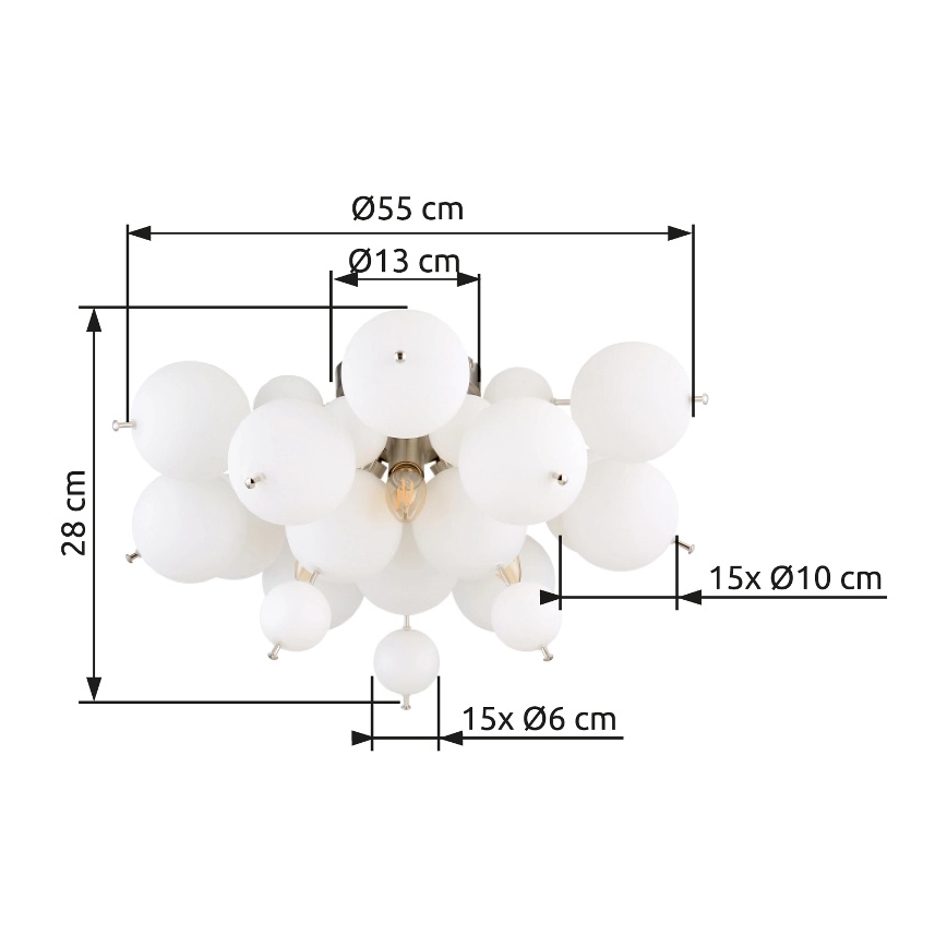 Globo - Bevestigde hanglamp 3xE14/25W/230V diameter 55 cm wit