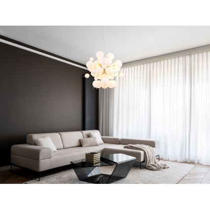 Globo - Hanglamp aan een koord 6xE14/25W/230V diameter 55 cm wit