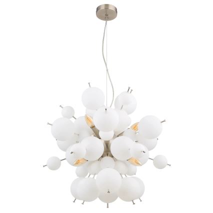 Globo - Hanglamp aan een koord 6xE14/25W/230V diameter 55 cm wit