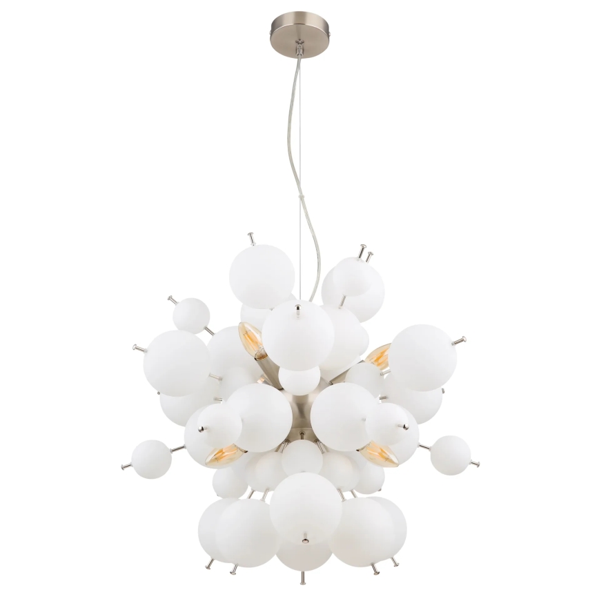 Globo - Hanglamp aan een koord 6xE14/25W/230V diameter 55 cm wit