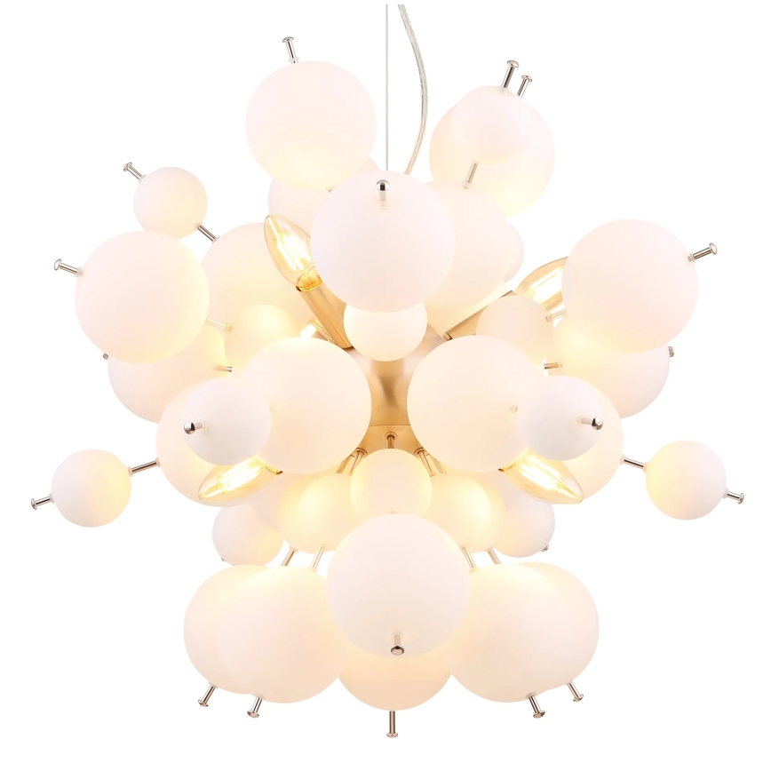 Globo - Hanglamp aan een koord 6xE14/25W/230V diameter 55 cm wit
