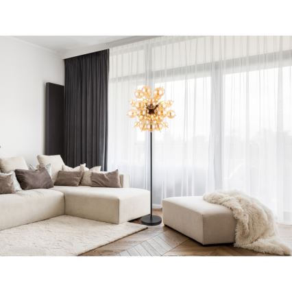 Globo - Staande lamp 6xE14/25W/230V bruin/gerookt